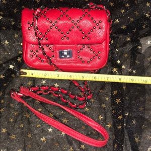 Forever 21 Bags - Small Red Crossbody Bag with Gunmetal Chain Forever 21 Bags - Small Red Crossbody Bag with Gunmetal Chain